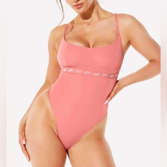 YITTY By Lizzo Pink Shimmer Spotlight Demi Cup Shaping Bodysuit - Picture 1 of 10
